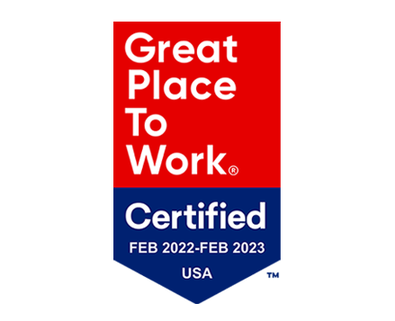 Great Place To Work. Certified FEB 2022-FEB 2023 USA