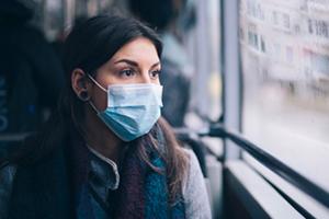 Woman in face mask