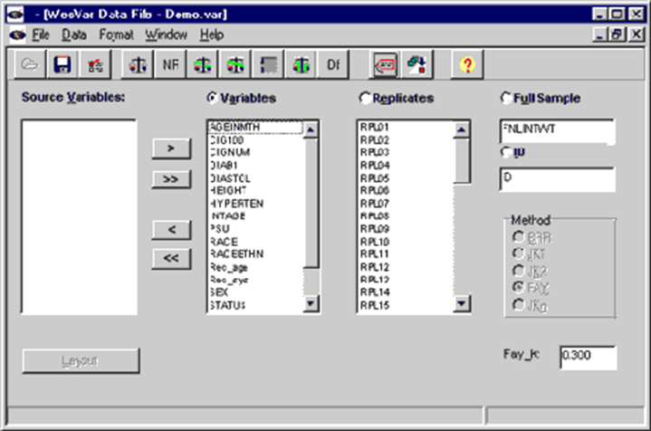 WesVar Data File screenshot