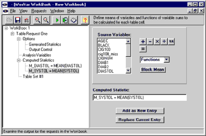 WesVar WorkBook screenshot