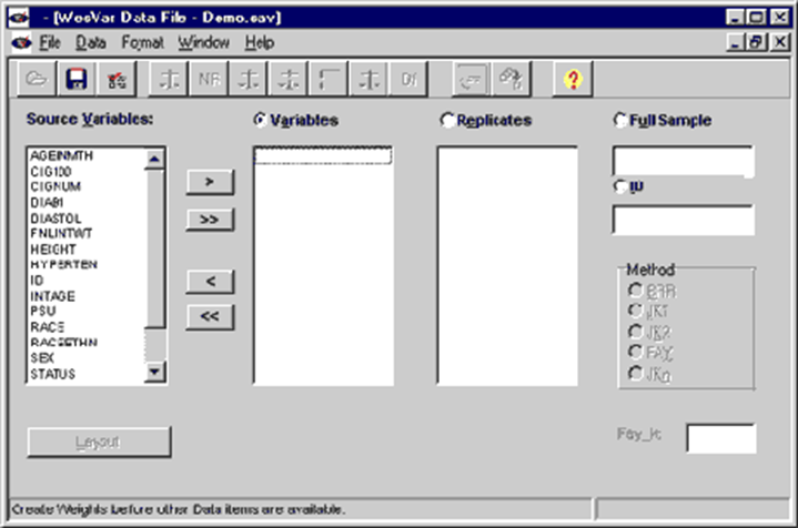 Data File screen
