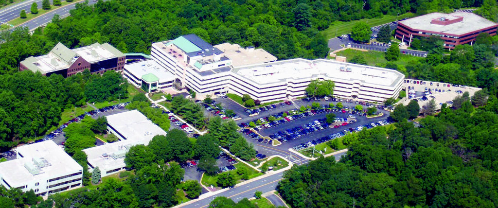 Aerial photo of Westat's campus in Rockville, MD