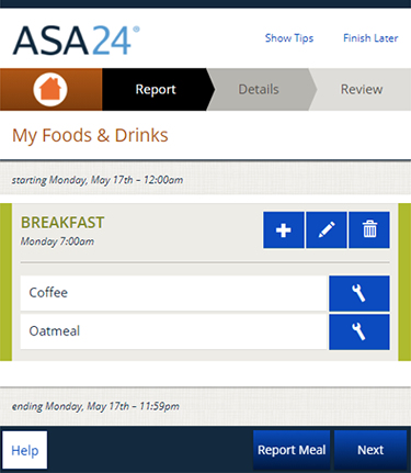 ASA24 Dietary Assessment Tool